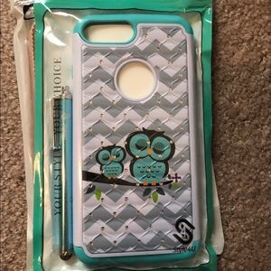 iPhone 6,7,8 plus cute owl case with stylus